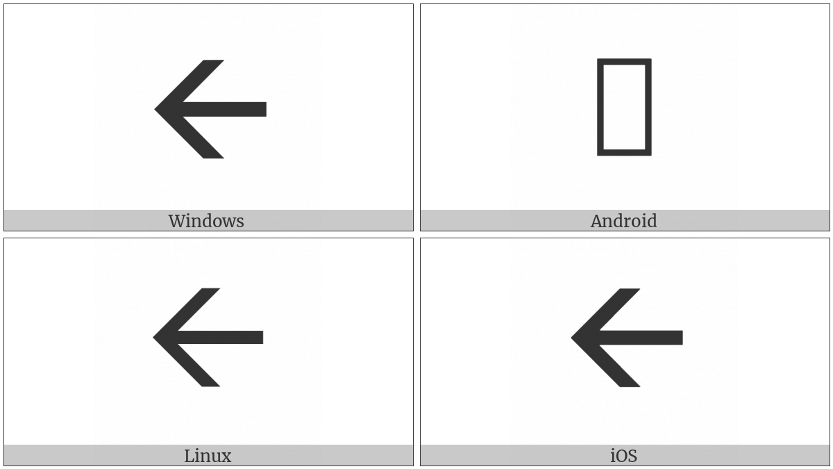 Wide-Headed Leftwards Barb Arrow on various operating systems