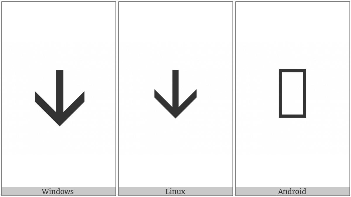 Wide-Headed Downwards Barb Arrow on various operating systems