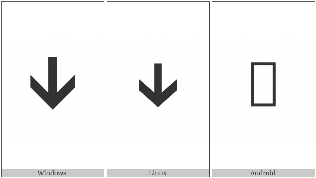 Wide-Headed Downwards Medium Barb Arrow on various operating systems