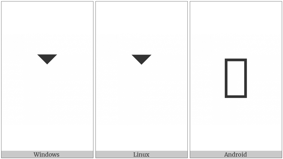 Downwards Triangle Arrowhead on various operating systems