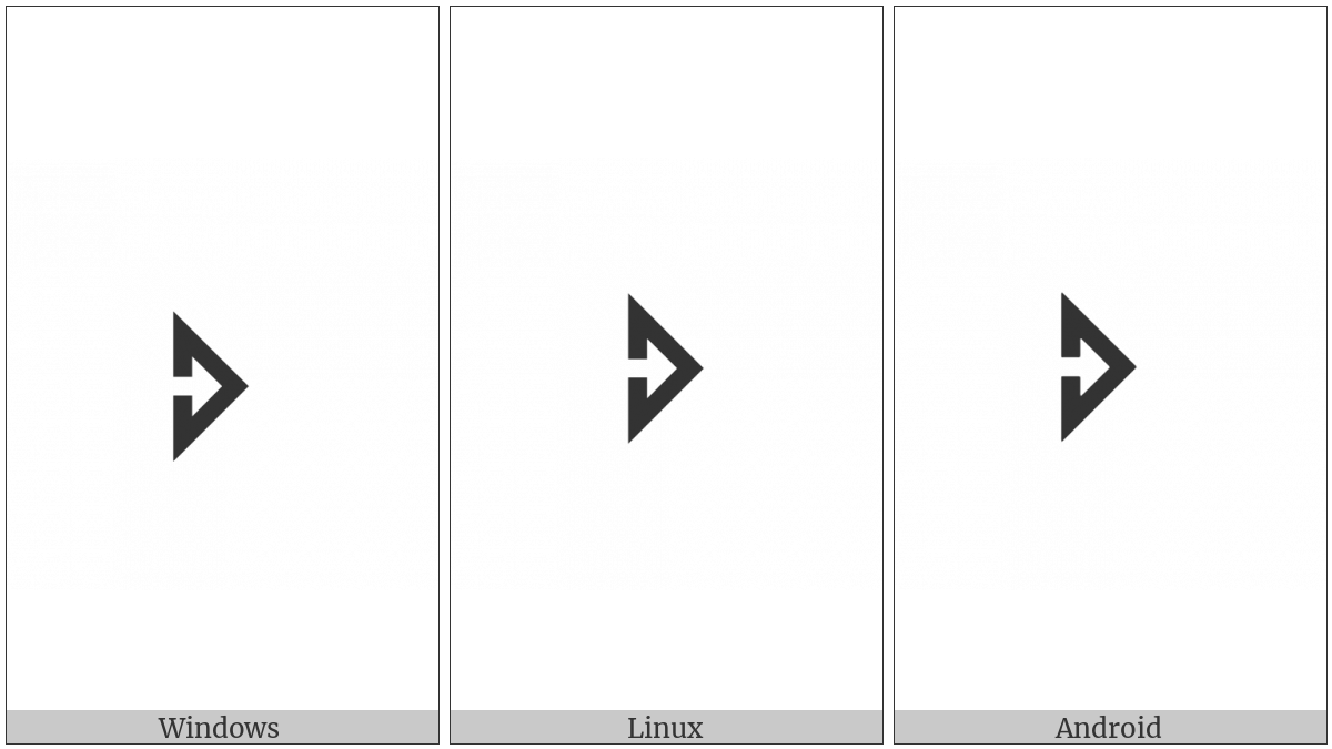 Rightwards White Arrow Within Triangle Arrowhead on various operating systems
