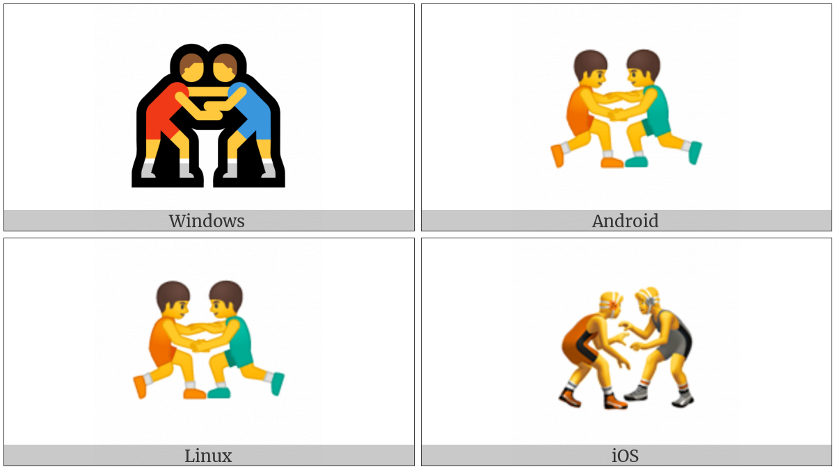 Wrestlers on various operating systems