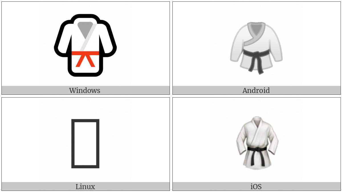 Martial Arts Uniform on various operating systems