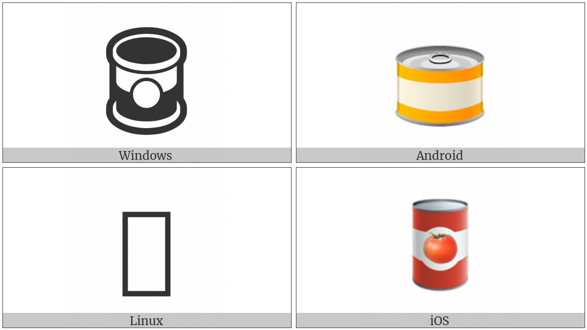 Canned Food on various operating systems