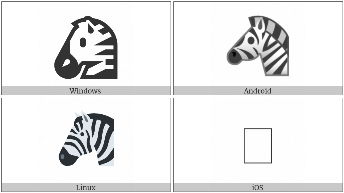 Zebra Face on various operating systems