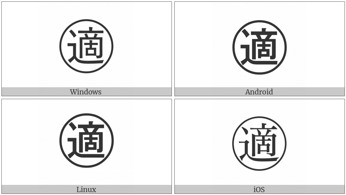 Circled Ideograph Suitable on various operating systems