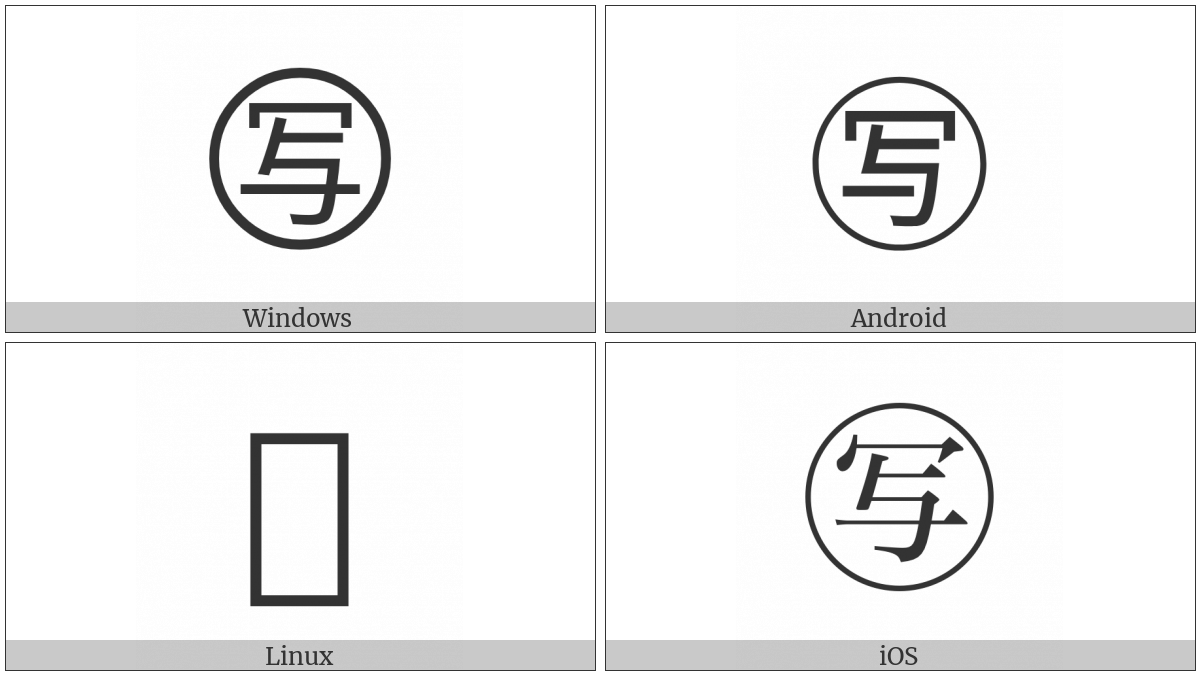 Circled Ideograph Copy on various operating systems