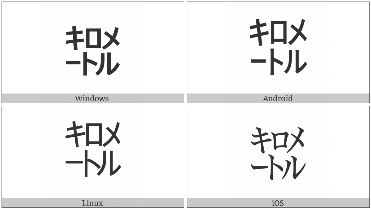 Square Kiromeetoru on various operating systems