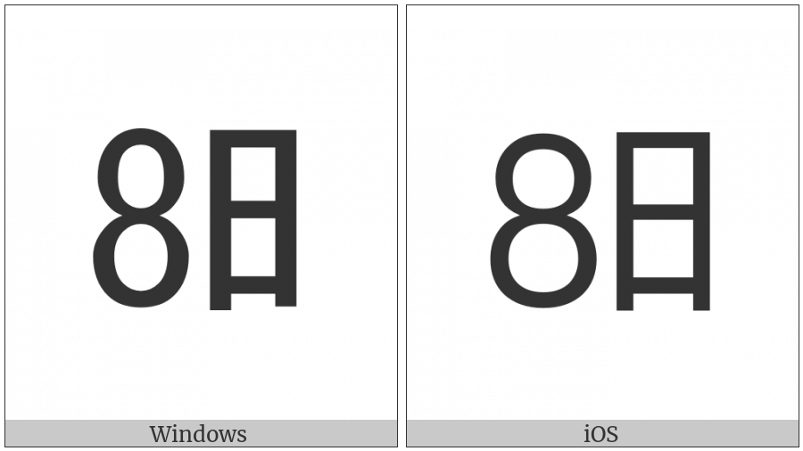 Ideographic Telegraph Symbol For Day Eight on various operating systems