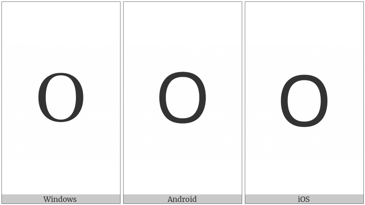 Armenian Capital Letter Oh on various operating systems