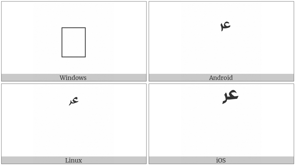 Arabic Sign Alayhe Assallam on various operating systems