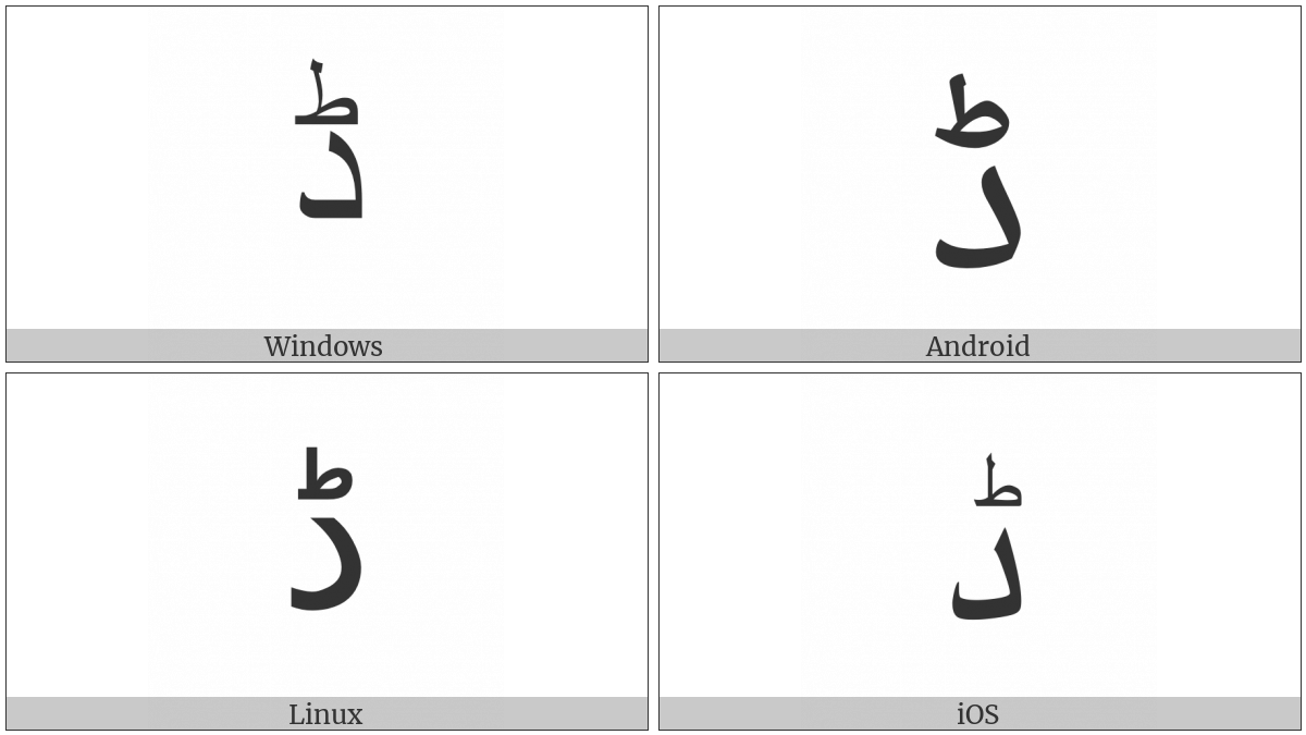 Arabic Letter Ddal on various operating systems