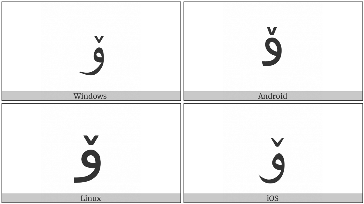 Arabic Letter Oe on various operating systems