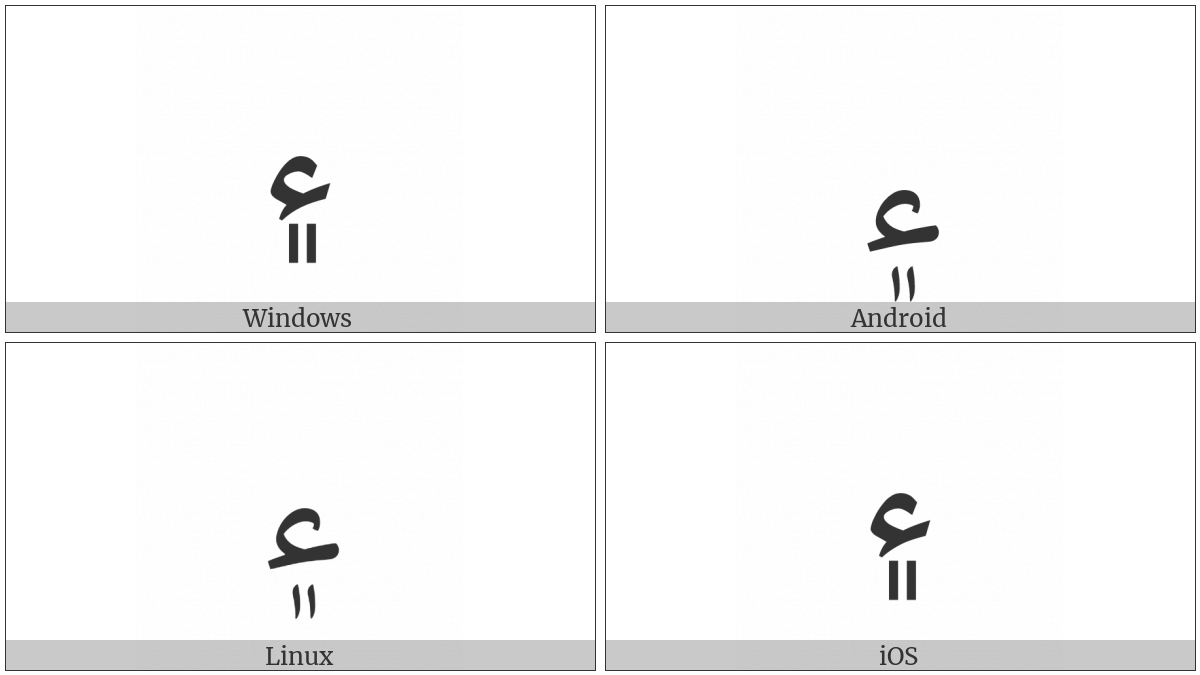 Arabic Sign Sindhi Ampersand on various operating systems