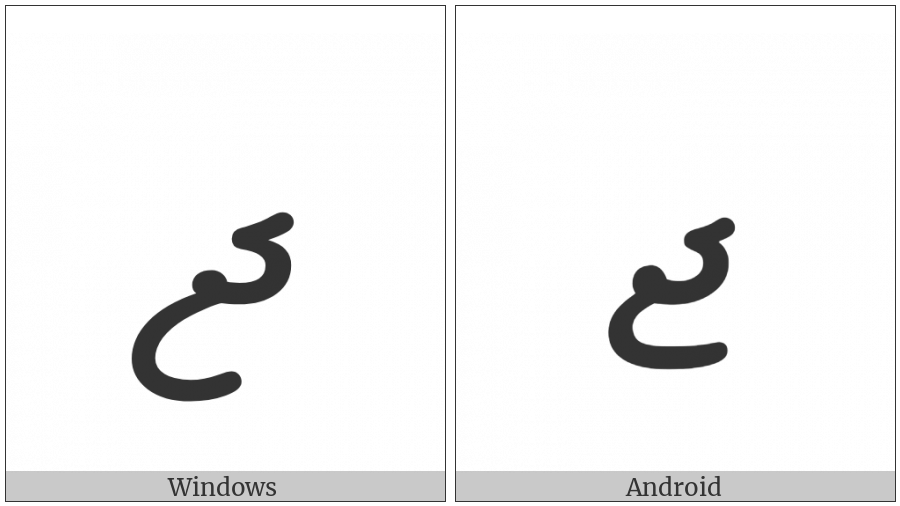 Thaana Letter Javiyani on various operating systems