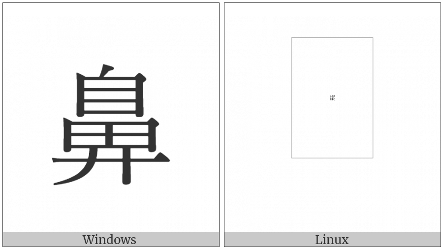 Cjk Compatibility Ideograph-2Fa1C on various operating systems