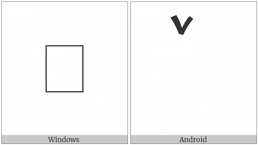 Samaritan Vowel Sign Long E on various operating systems