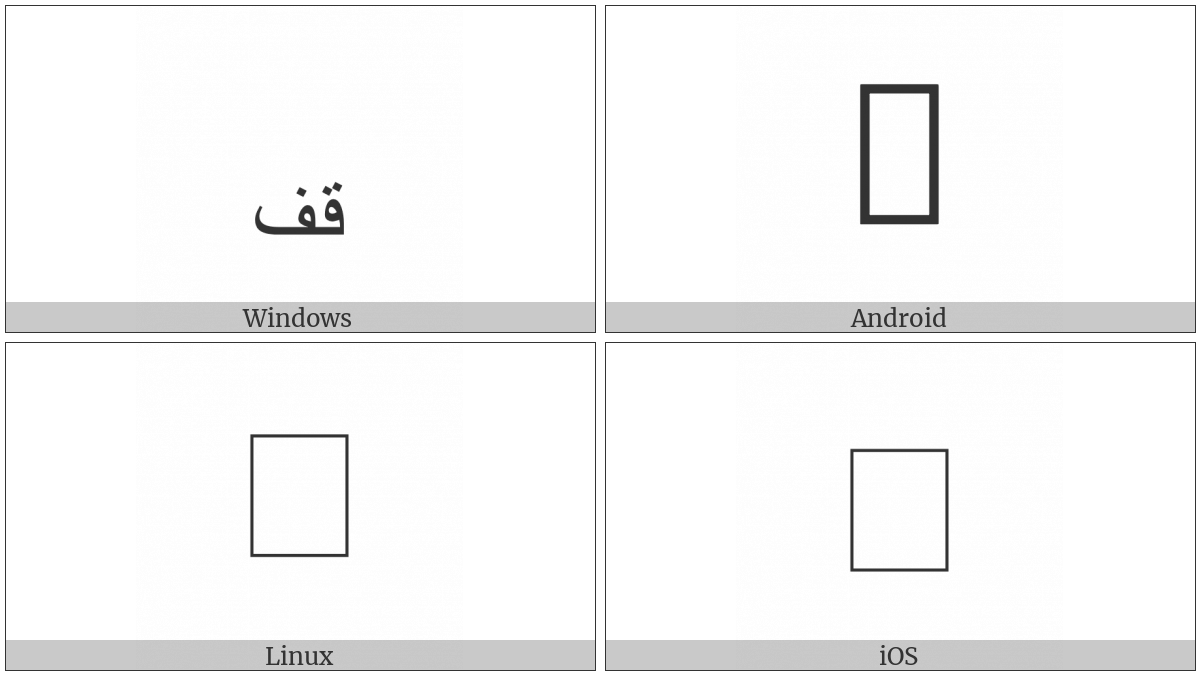 Arabic Small High Word Qif on various operating systems