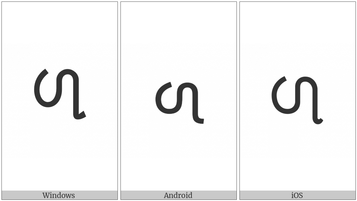 Gujarati Letter Lla on various operating systems