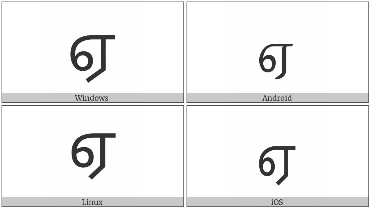 Tamil Letter Ee on various operating systems