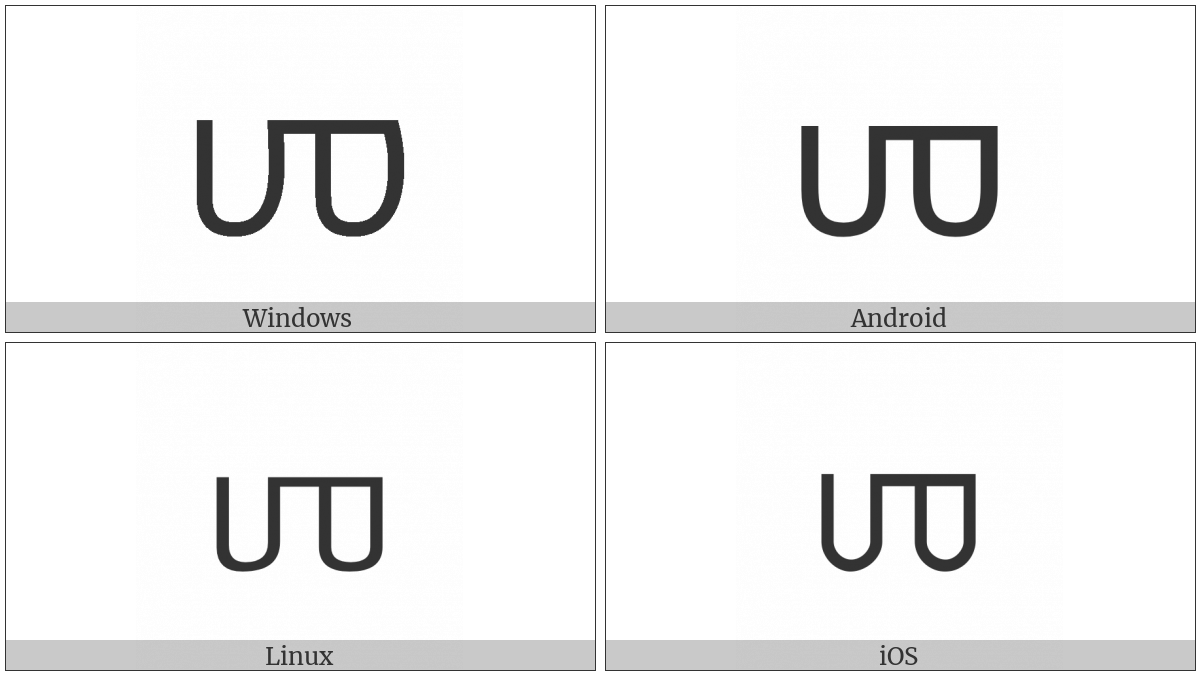 Tamil Letter Sha on various operating systems