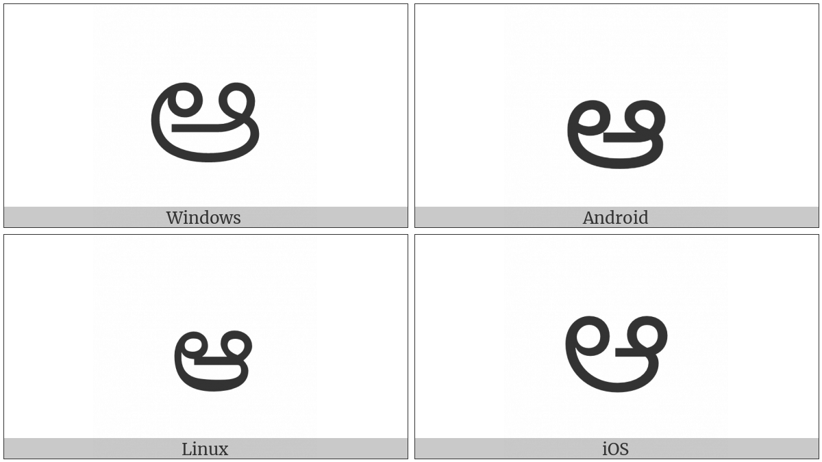 Telugu Letter Aa on various operating systems