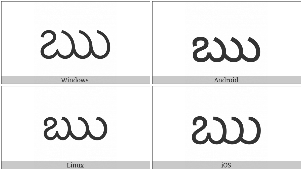 Telugu Letter Vocalic R on various operating systems