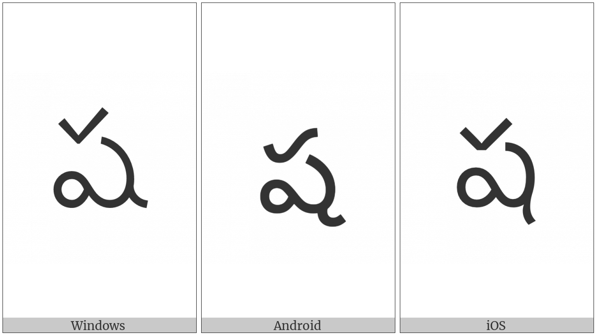 Telugu Letter Ssa on various operating systems