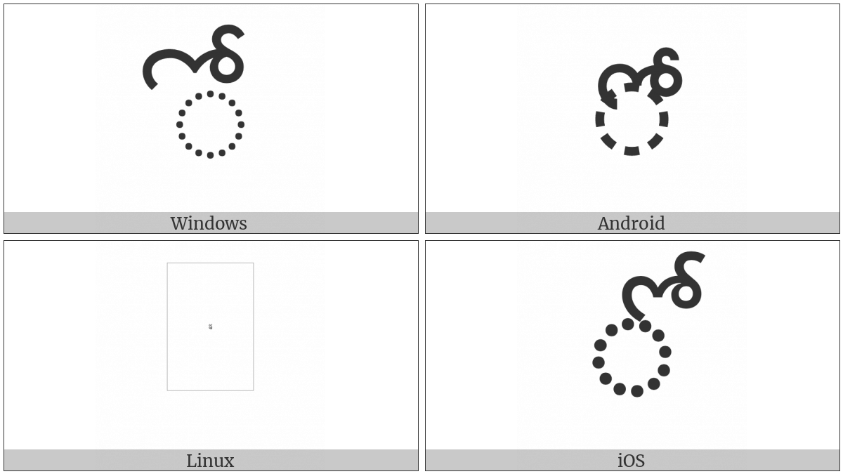 Telugu Vowel Sign Oo on various operating systems