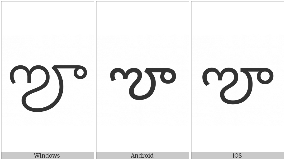 Telugu Letter Vocalic Ll on various operating systems