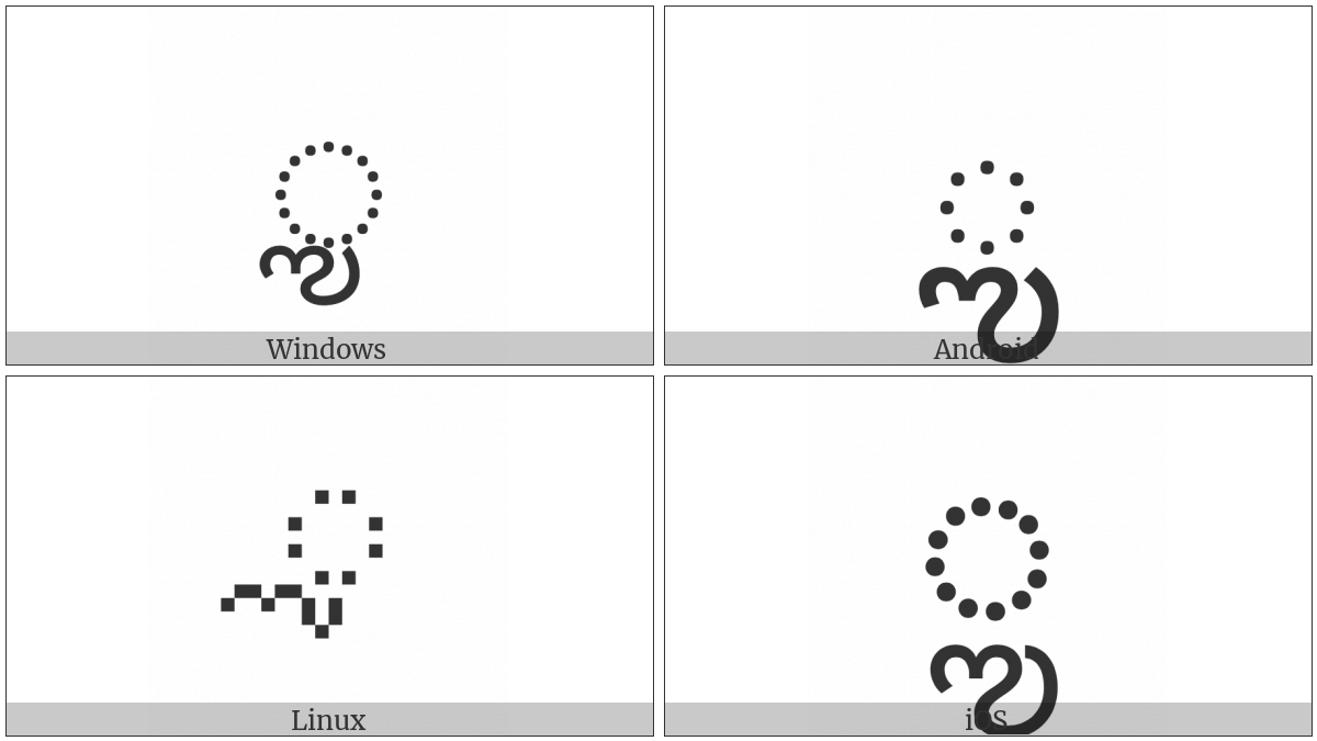 Telugu Vowel Sign Vocalic L on various operating systems