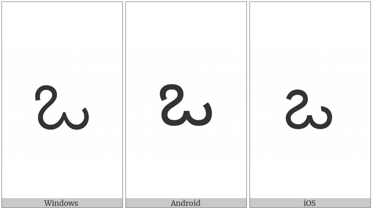 Kannada Letter O on various operating systems