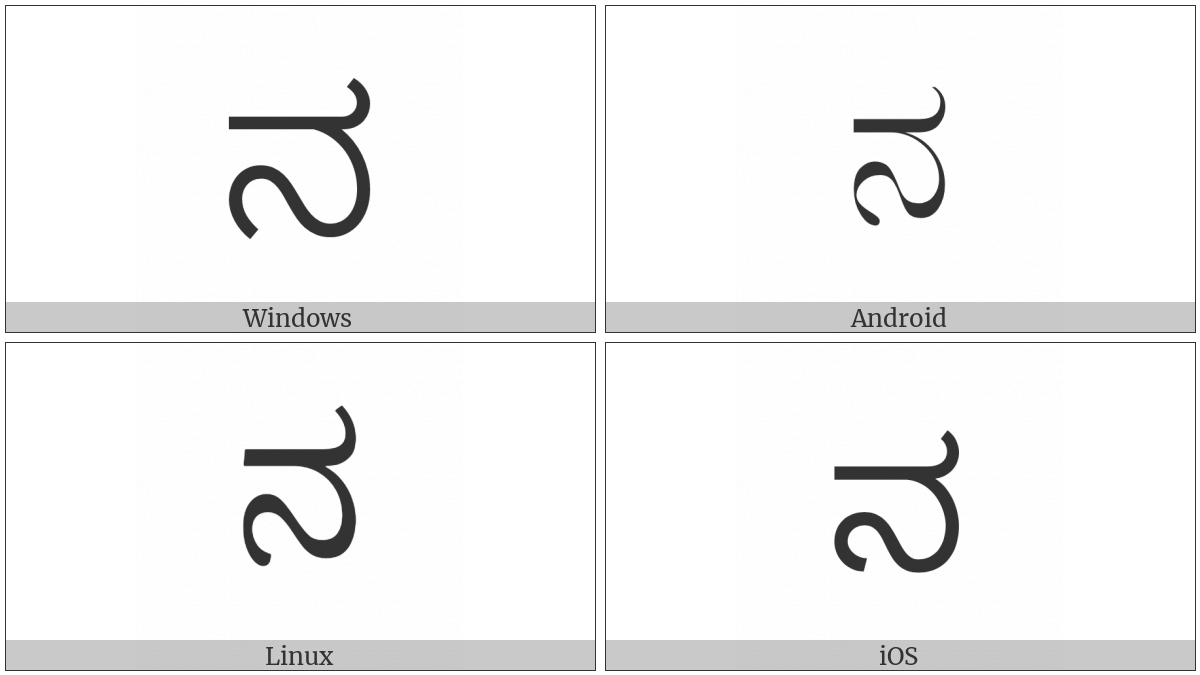 Kannada Letter Na on various operating systems