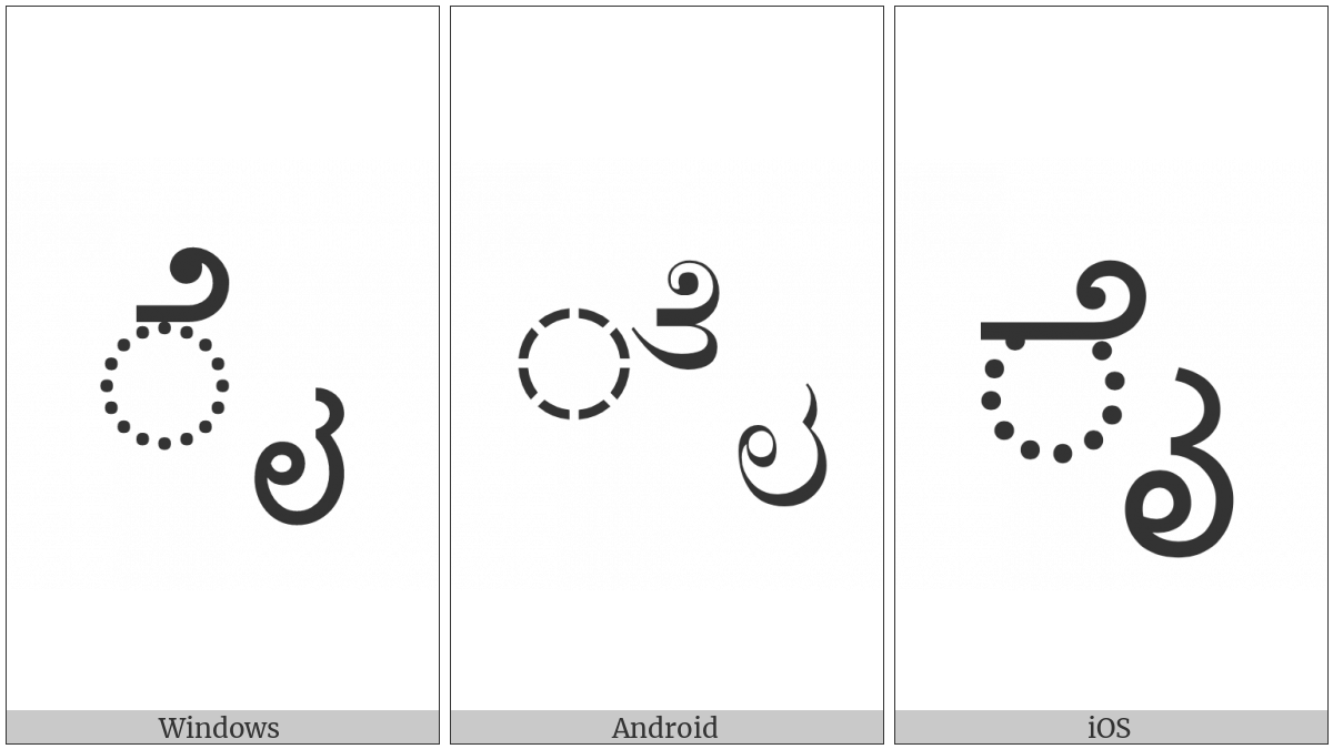 Kannada Vowel Sign Ai on various operating systems