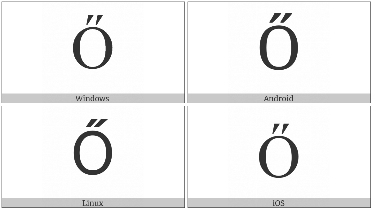 Latin Capital Letter O With Double Acute on various operating systems