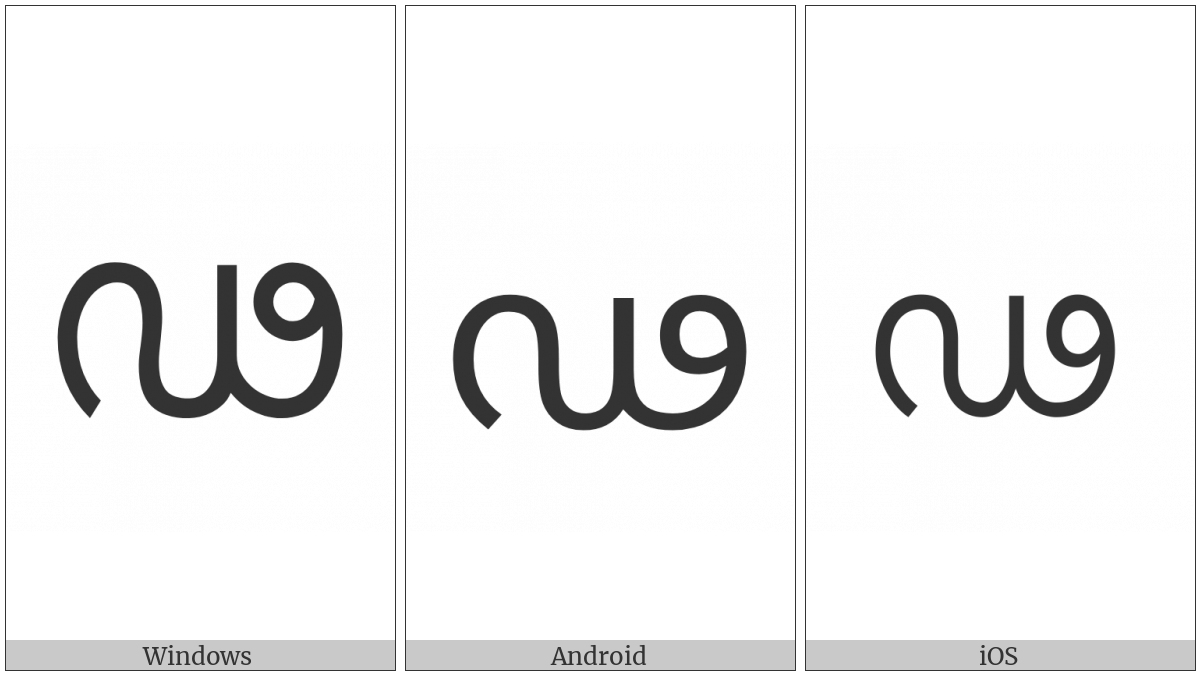 Malayalam Letter Ddha on various operating systems