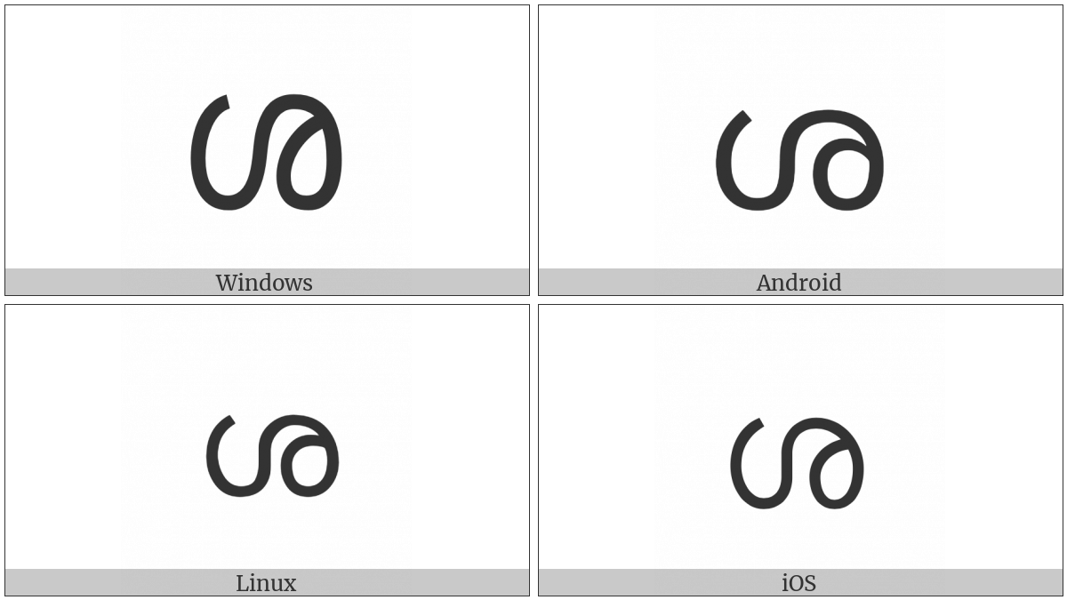 Malayalam Letter Sha on various operating systems