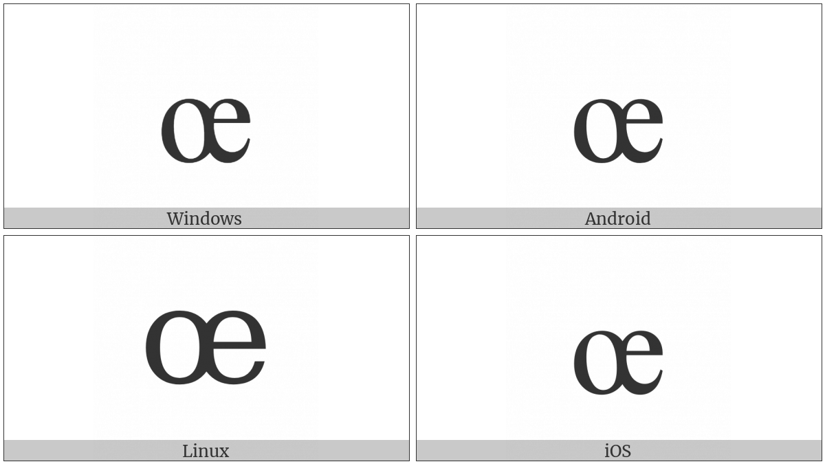 Latin Small Ligature Oe on various operating systems