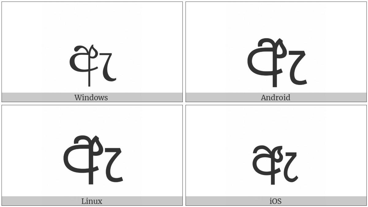 Sinhala Letter Aeyanna on various operating systems