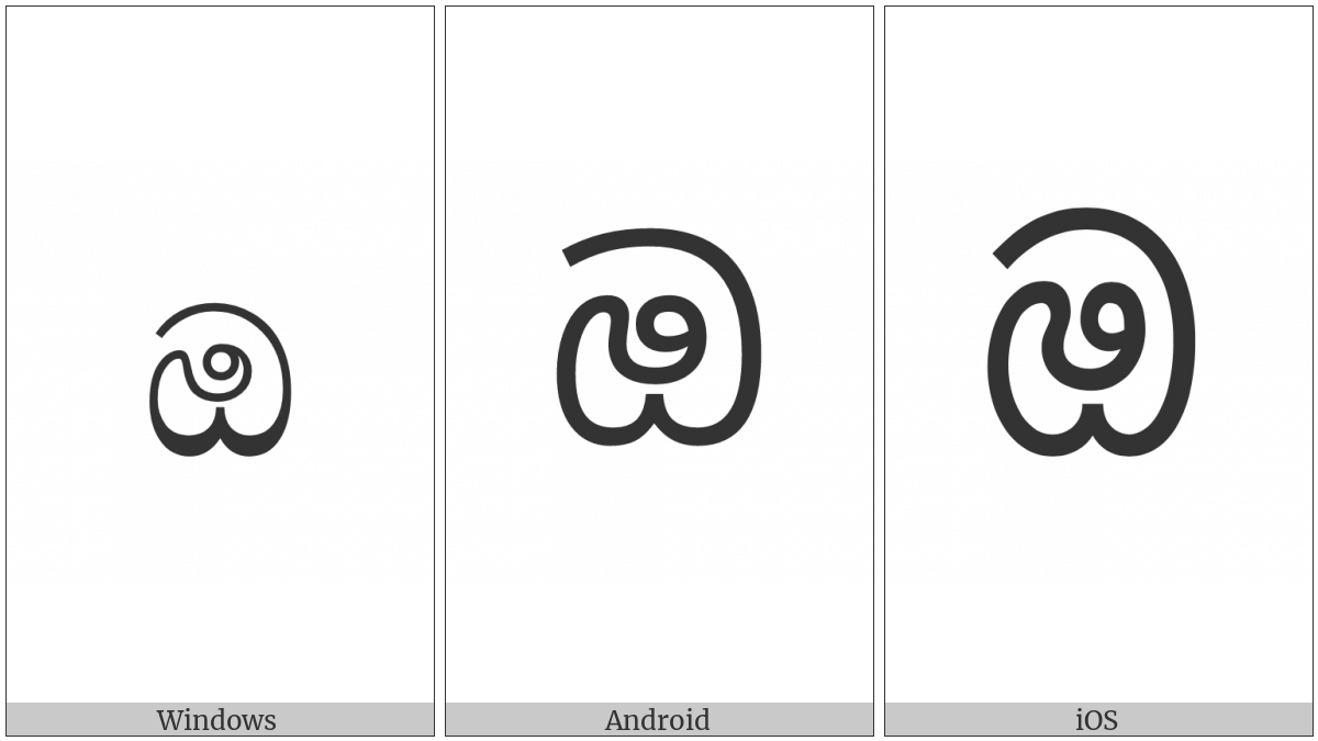 Sinhala Letter Oyanna on various operating systems