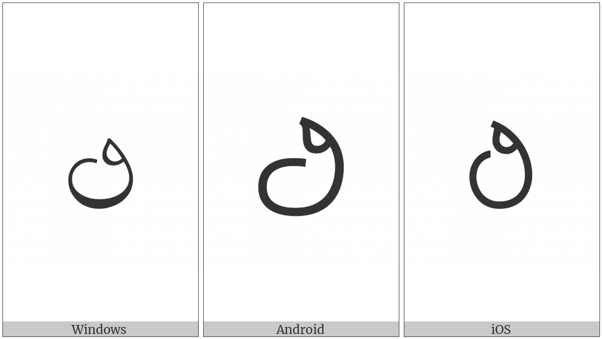 Sinhala Letter Mahaapraana Tayanna on various operating systems