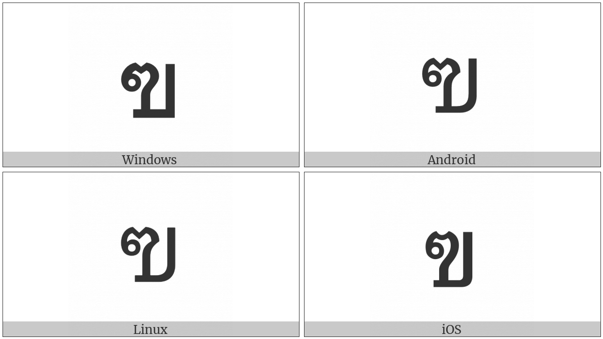 Thai Character Kho Khuat on various operating systems