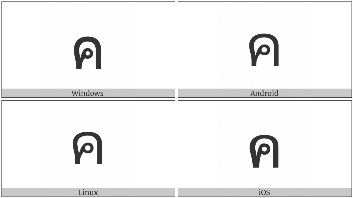 Thai Character Kho Khwai on various operating systems