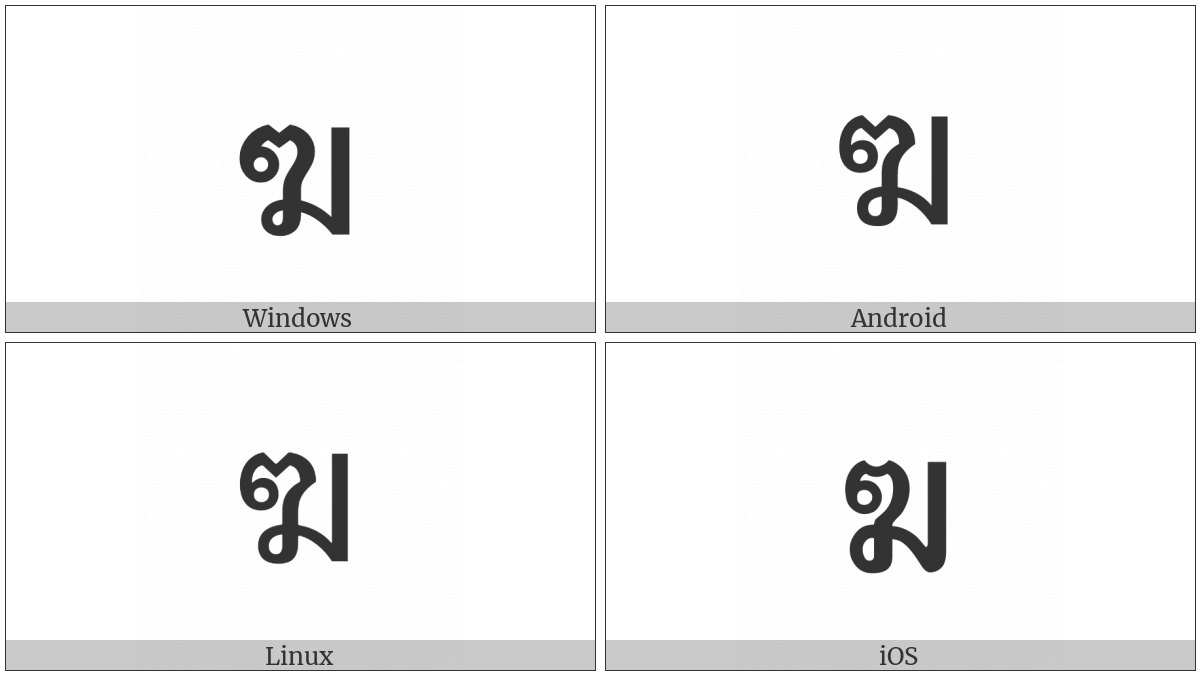 Thai Character Kho Rakhang on various operating systems