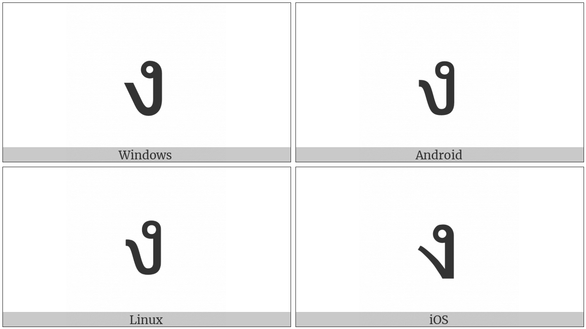 Thai Character Ngo Ngu on various operating systems