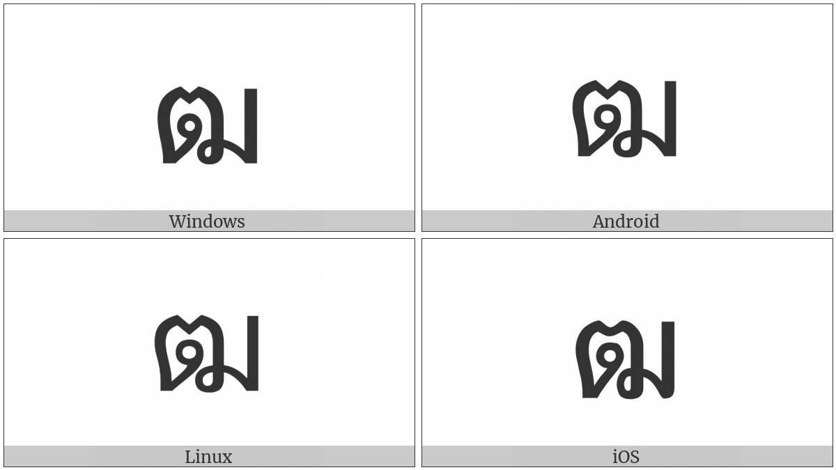 Thai Character Tho Phuthao on various operating systems