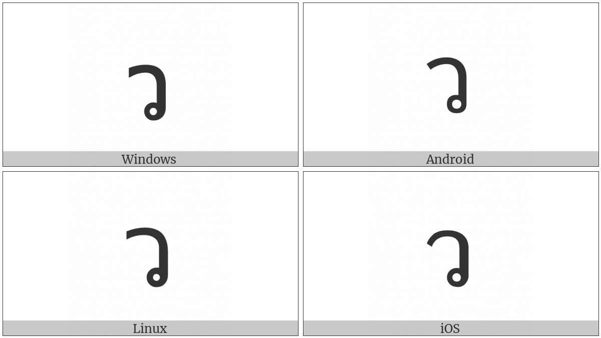 Thai Character Wo Waen on various operating systems