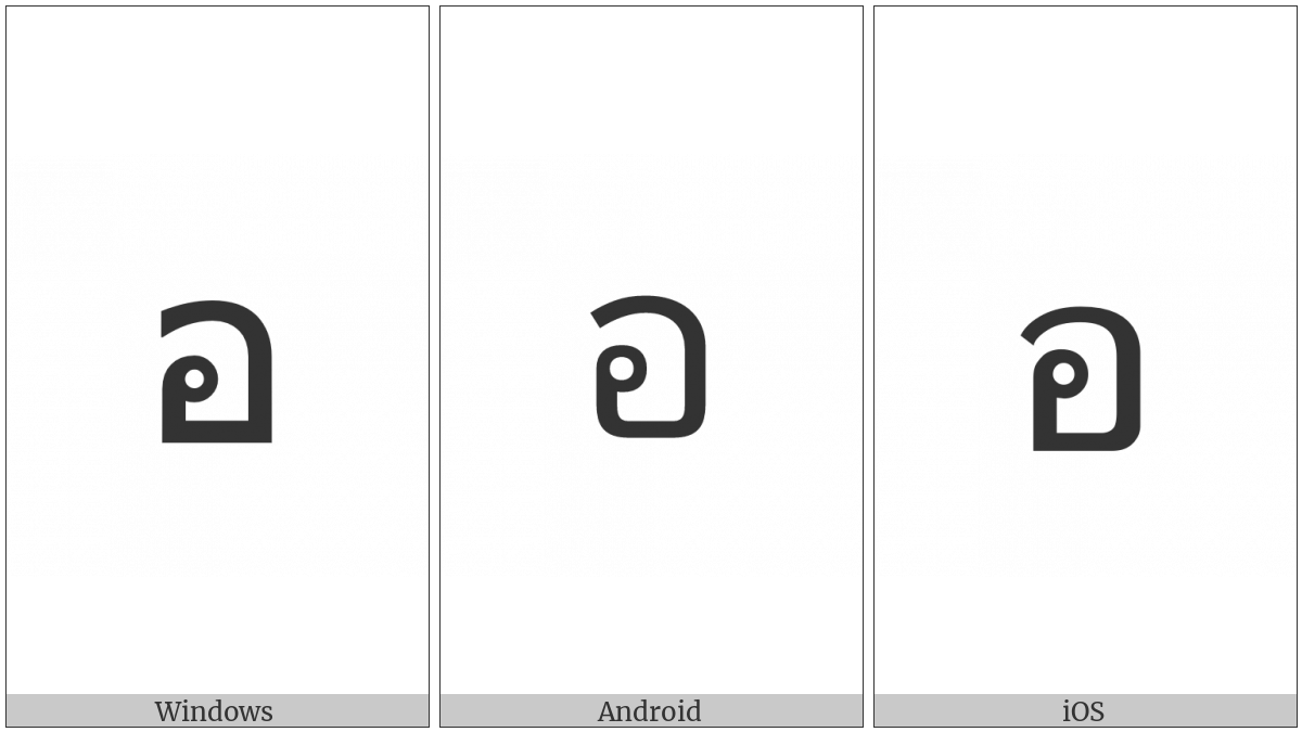 Thai Character O Ang on various operating systems