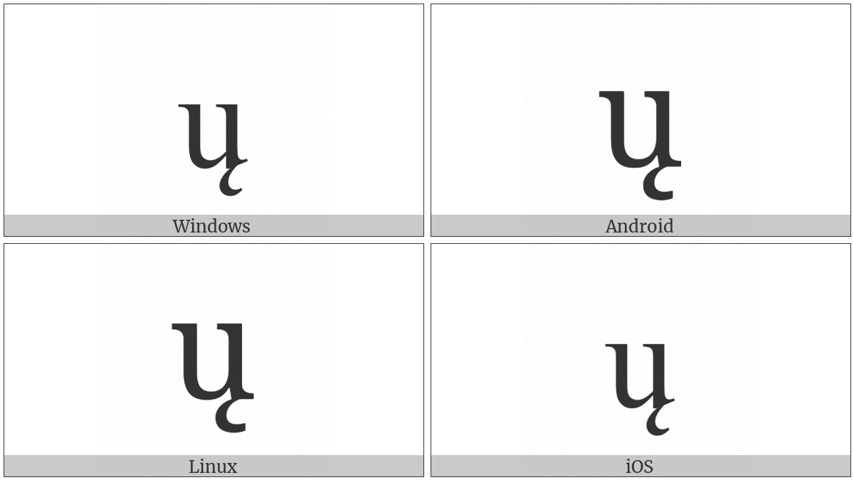 Latin Small Letter U With Ogonek on various operating systems