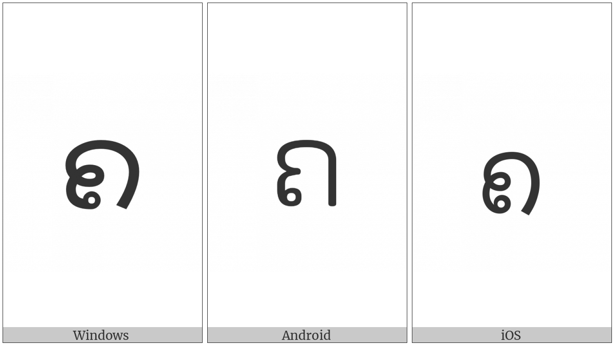 Lao Letter Kho Tam on various operating systems